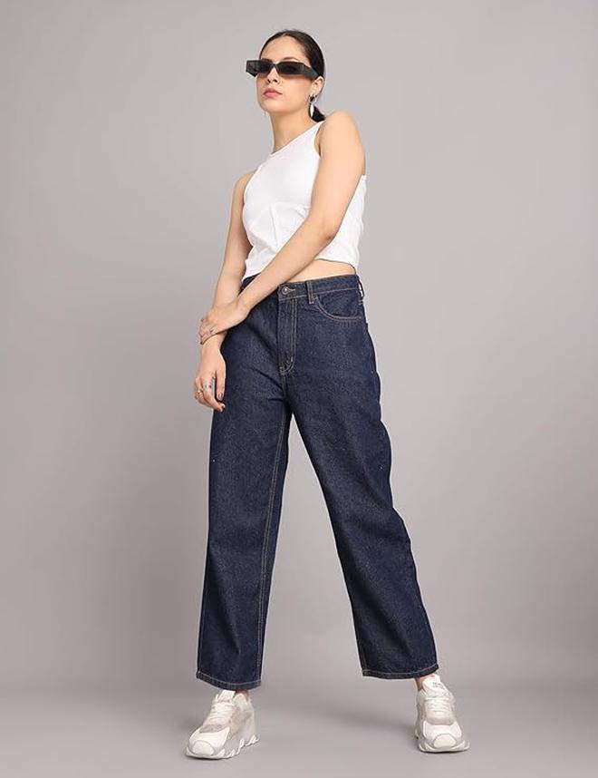 inkd جينز نسائي مريح - متوسط الارتفاع | 100٪ قطن | جينز للنساء - Image 1